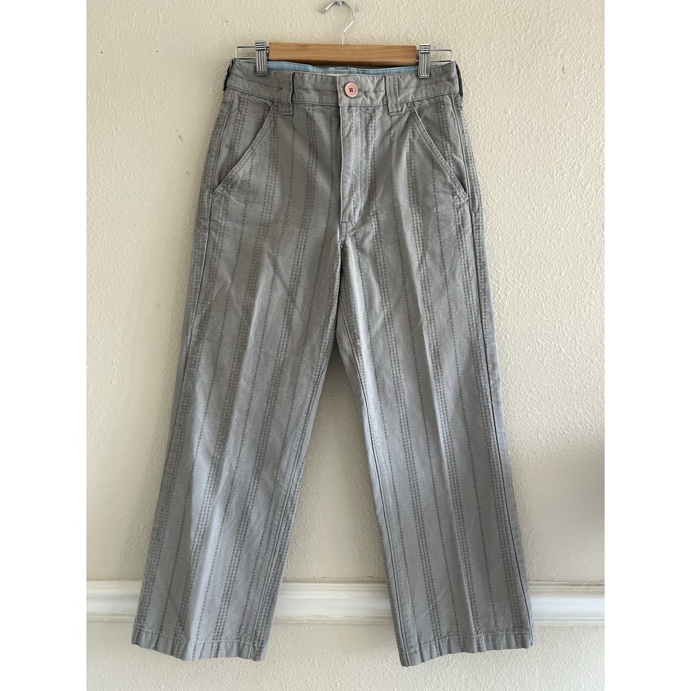 Y2K Fossil Striped Cropped Pants Size 28 Cotton Wide Leg Casual Normcore Office
